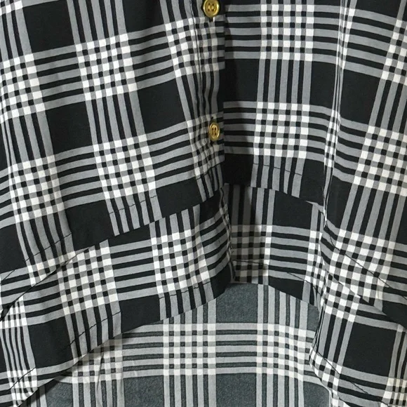 Black and White Plaid Women's Blouse - Picture 5 of 13